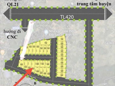 Bán gấp lô đất 2 mặt tiền đồi sen. bình yên - gần khu công nghệ cao hòa lạc 2