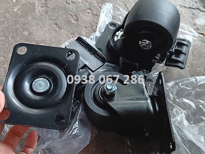 Bánh xe đẩy hàng Nylon đen 75mm 0