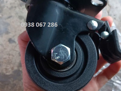 Bánh xe đẩy hàng Nylon đen 75mm 1