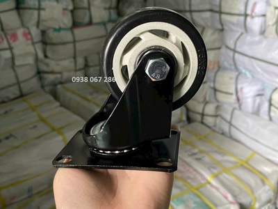 Bánh xe đẩy hàng Nylon đen 75mm 2