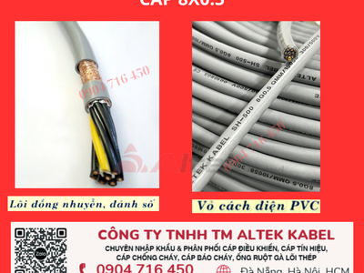 Cáp tín hiệu 8 lõi, 8x0.5, 8x0.75, 8x1.0, 8x1.5 Altek Kabel 0
