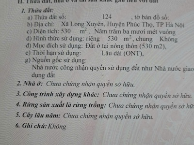 Đất đẹp - giá tốt - vị trí đắc địa tại xã long xuyên, huyện phúc thọ, tphn 1