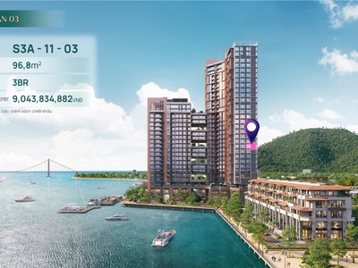 Bán căn 1PN Sun Cosmo - DT48,6m2 - Giá chỉ 2ty95 - Tháng 6 nhận nhà 0