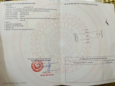 Bán đất đường Nguyệt Quê, KDC Đại An 1, ph Tứ Minh, TP HD, 73.12m2, mt 4.5m, đường 11.5m 3