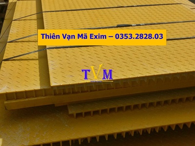 Tấm ốp sàn chống trượt frp màu vàng, tấm sàn grating nhiều màu 1