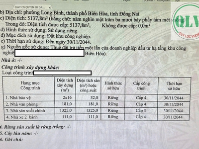 Bán Nhà Xưởng dt 5.138m2 Tại KCN Long Bình  LOTECO , Biên Hòa, Đồng Nai 4