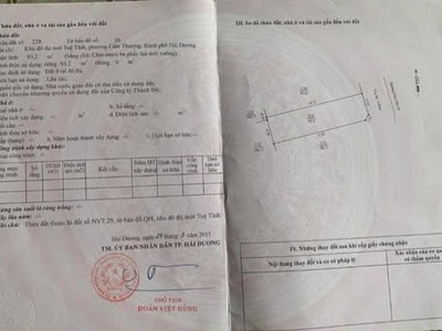 Bán lô nhà vườn mặt phố Nguyễn Cao, KĐT Tuệ Tĩnh, TP Hải Dương, 93.2m2, ngay ngã 4 5