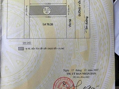 Cần bán gấp lô 76.25 đường nhánh Nguyễn Văn Linh kđt Vạn Phúc 0