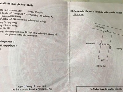 Cần bán lô đất ngõ 216 Cát Linh, Tràng Cát 51.7m2 giá 1.2 tỷ 2