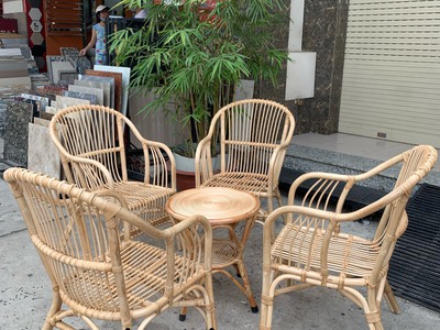 Ghế cafe mây tre đan 3