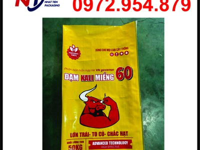 Bao bì phân bón 50kg ghép màng, bao PP đựng phân bón 50kg 9