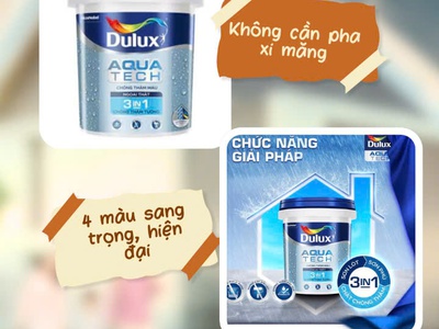 Dulux Aquatech 3 in 1 Chống thấm hiệu quả, không lo nứt 0
