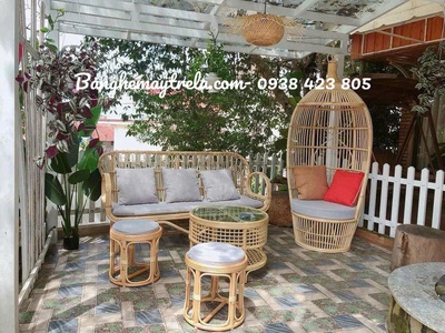 Bàn ghế sofa mây tự nhiên phòng khách 3