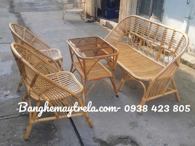 Bàn ghế sofa mây tự nhiên phòng khách 4