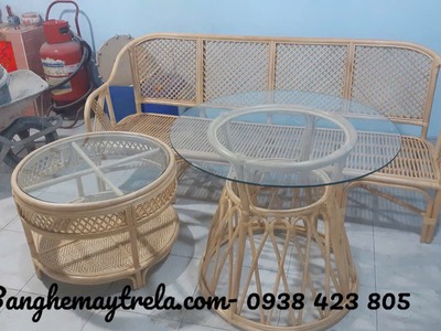 Bàn ghế sofa mây tự nhiên phòng khách 1