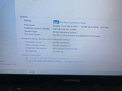 Bán Laptop HP Cỏ Compaq Ram 2 256G   Giá :850k 3