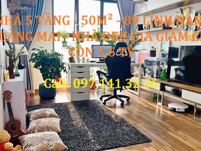 Nhà 5 tầng 50m số 89 Lĩnh Nam Hoàng Mai nhà đẹp giảm giá chỉ còn 5,6 tỷ 0