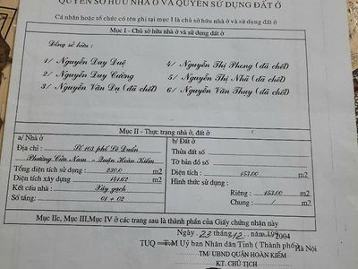 Chính chủ bán nhà mặt phố số 103 lê duẩn, p.cửa nam, quận hoàn kiếm, hà nội 0