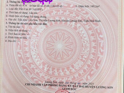 Đất đẹp - giá tốt - vị trí đắc địa tại tt lương sơn, huyện lương sơn, hoà bình 2