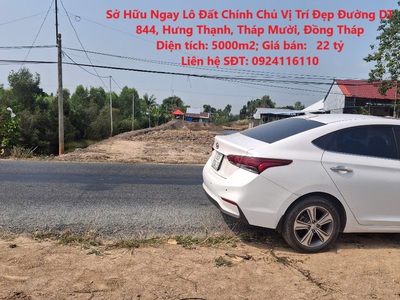Sở hữu ngay lô đất chính chủ vị trí đẹp đường dt 844, hưng thạnh, tháp mười, đồng tháp 0