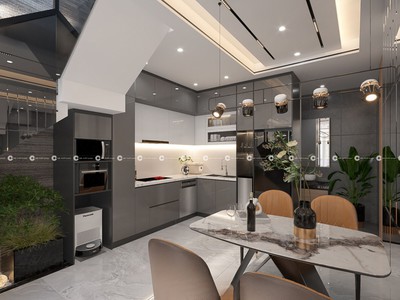 Tủ bếp Acrylic bóng gương, sang trọng, bền đẹp 0