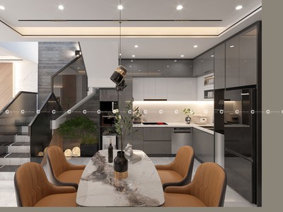 Tủ bếp Acrylic bóng gương, sang trọng, bền đẹp 1