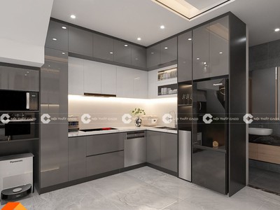 Tủ bếp Acrylic bóng gương, sang trọng, bền đẹp 2