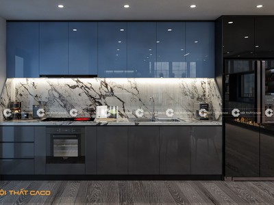 Tủ bếp Acrylic Tráng Gương Chống Trầy Và Ẩm Mốc 2