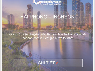 Giá cước vận tải biển hàng hóa từ Hải Phòng đi Hàn Quốc 0