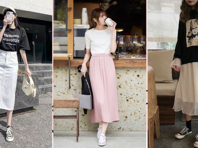 6 Cách Phối Đồ Với Chân Váy Dài Qua Gối 0