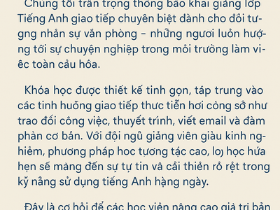 Khai giảng lớp Tiếng Anh giao tiếp dành cho giới văn phòng 1