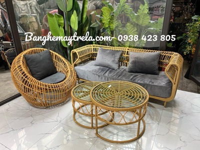 Bộ sofa tổ yến mây nhựa 1