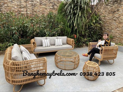 Bộ sofa tổ yến mây nhựa 5