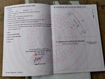 Gia đình không có nhu cầu sử dụng cần bán lô đất tại khu đình   xã thượng long   yên lập   phú thọ. 1
