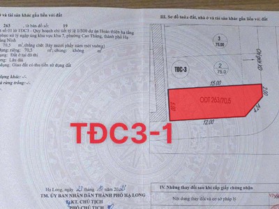 Bán 2 ô đất liền kề kề TĐC khu 7-8 Cao Thắng, Hạ Long ô góc giá từ 60 triệu/m2 1