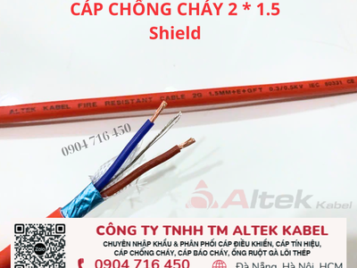 Cáp chống cháy chống nhiễu Altek Kabel chiết khấu cao 0