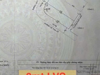 Bán nhà 2 mặt tiền 2 tầng đường lê văn sỹ - gần biển 0