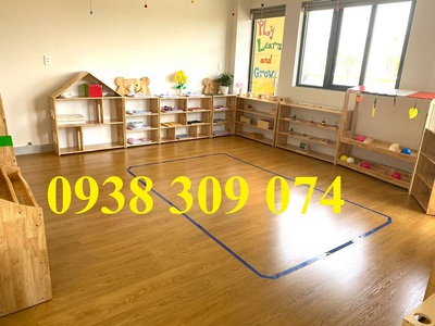 Kệ montessori, kệ gỗ mầm non 3 tầng, kệ đựng đồ chơi 0
