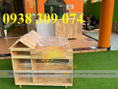 Kệ montessori, kệ gỗ mầm non 3 tầng, kệ đựng đồ chơi 1