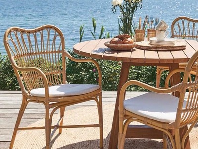 Ghế ăn mây tre đan 2