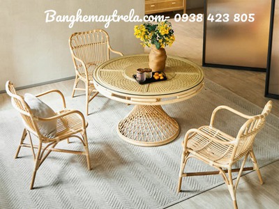Ghế ăn mây tre đan 4