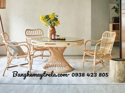 Ghế ăn mây tre đan 5