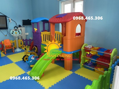 Cầu trượt ngôi nhà trẻ em hàng nhập khẩu siêu bền 0