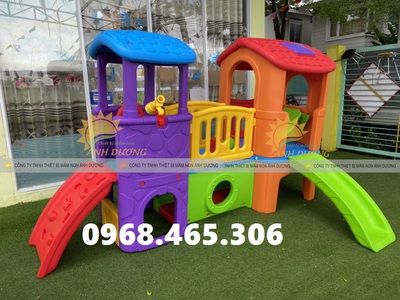 Cầu trượt ngôi nhà trẻ em hàng nhập khẩu siêu bền 1
