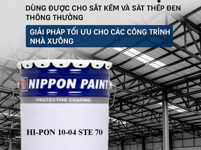 Sơn lót Nippon Hi-pon 10-04 STE 70 giải pháp toàn diện cho mọi bề mặt kim loại trong nhà xưởng 0