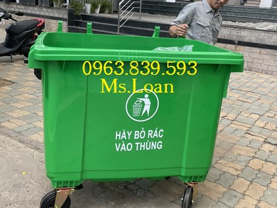 Bán thùng rác công cộng, thùng rác nhựa hdpe 660L,thùng rác môi trường 11