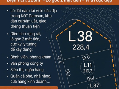 Bán lô đất đẹp kđt damsan - phú xuân, tp. thái bình 0