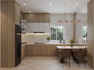 Tủ Bếp Gỗ Công Nghiệp Lõi Xanh Chống Ẩm Cao Cấp 1