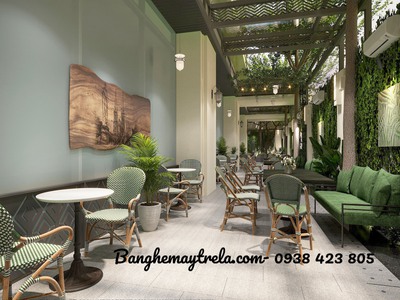 Bàn ghế nhựa giả mây sân vườn 7