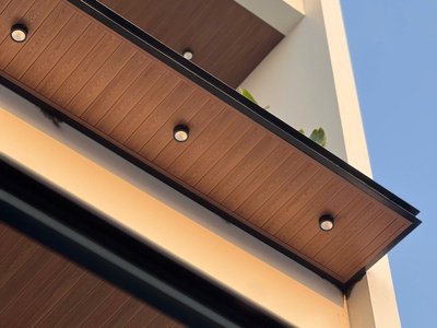 Hạng mục trần gỗ nhựa, mã WPO-10016CD màu golden teak. 2